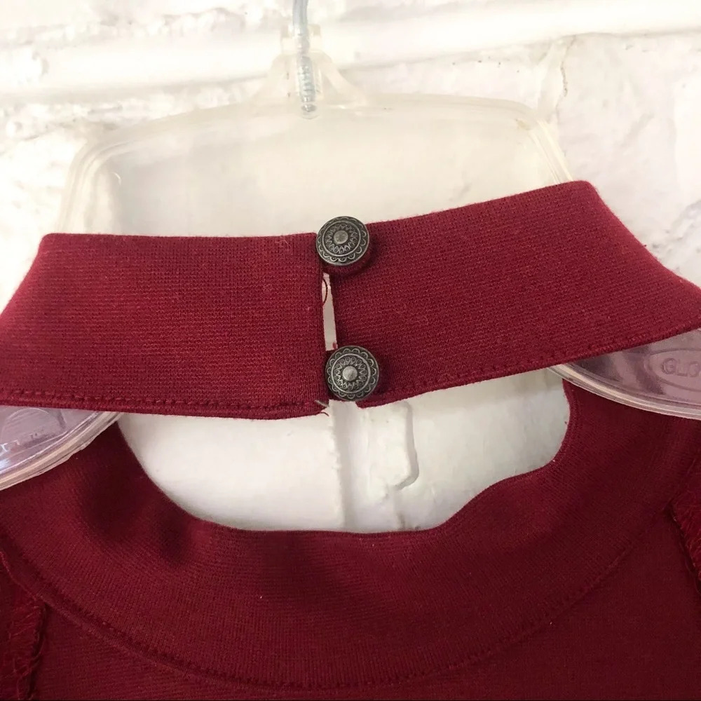🍁Free People Fit-and-Flare Sleeveless Red Dress S - Picture 6 of 7